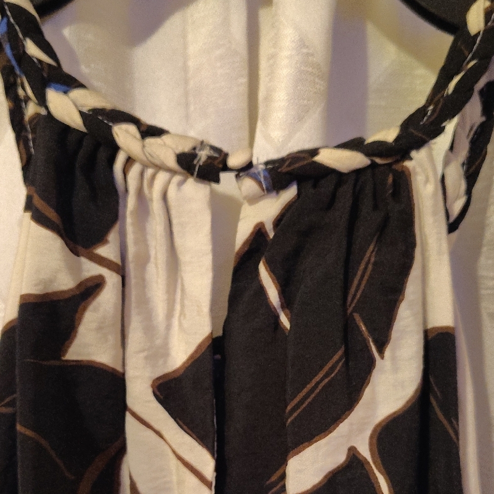 Sofia by Sofia Vergara Black and Blue Patterned Midi Dress - Picture 6 of 7